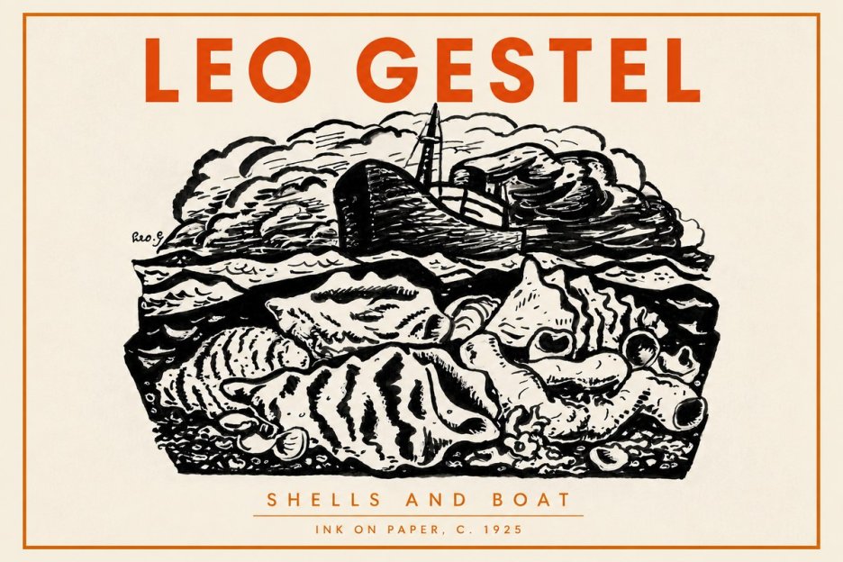 Leo Gestel Shells and Boat No4 - Poszter