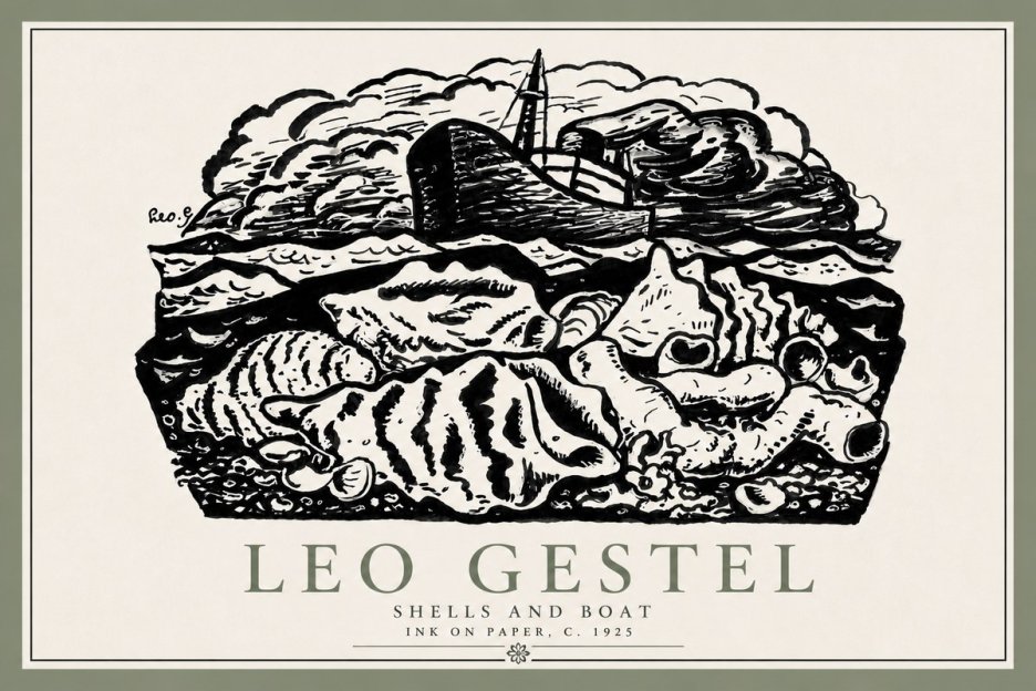 Leo Gestel Shells and Boat No6 - Poszter