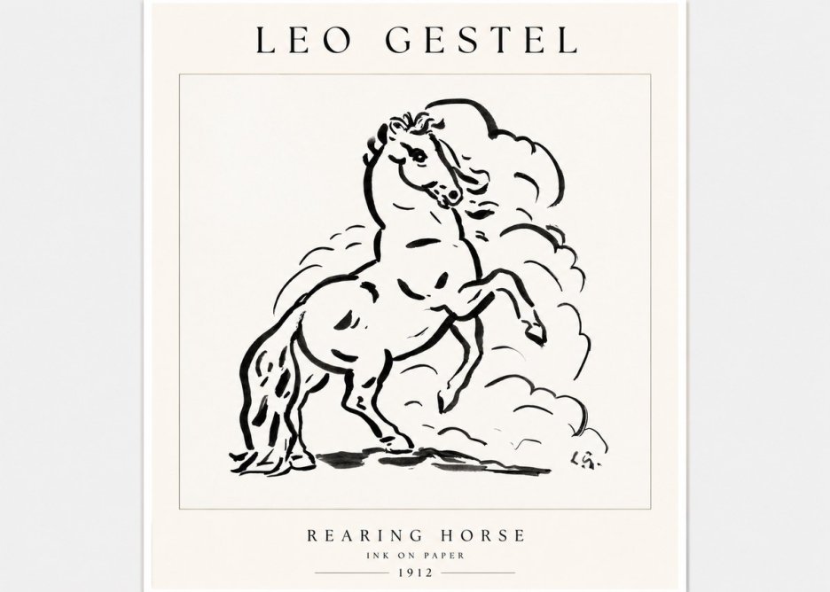 Leo Gestel Rearing Horse No1 - Poszter