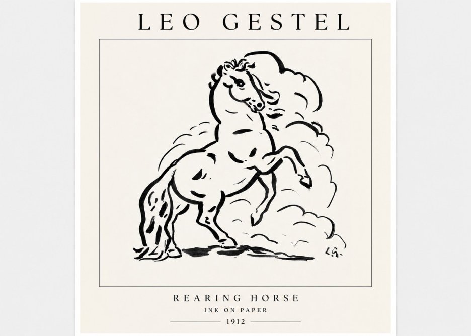 Leo Gestel Rearing Horse No3 - Poszter