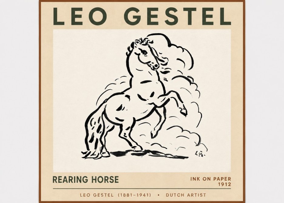 Leo Gestel Rearing Horse No6 - Poszter