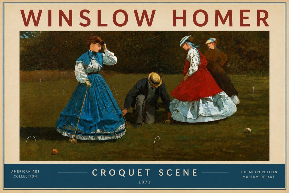 Winslow Homer Croquet Scene No2 - Poszter