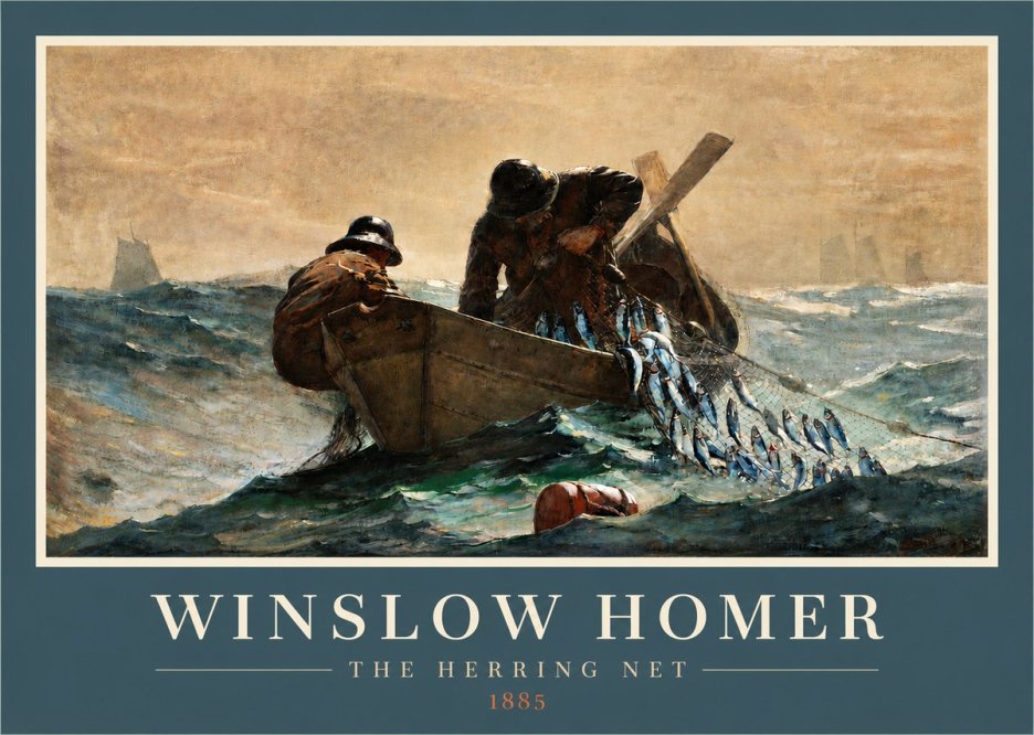 Winslow Homer The Herring Net I No3 - Poszter
