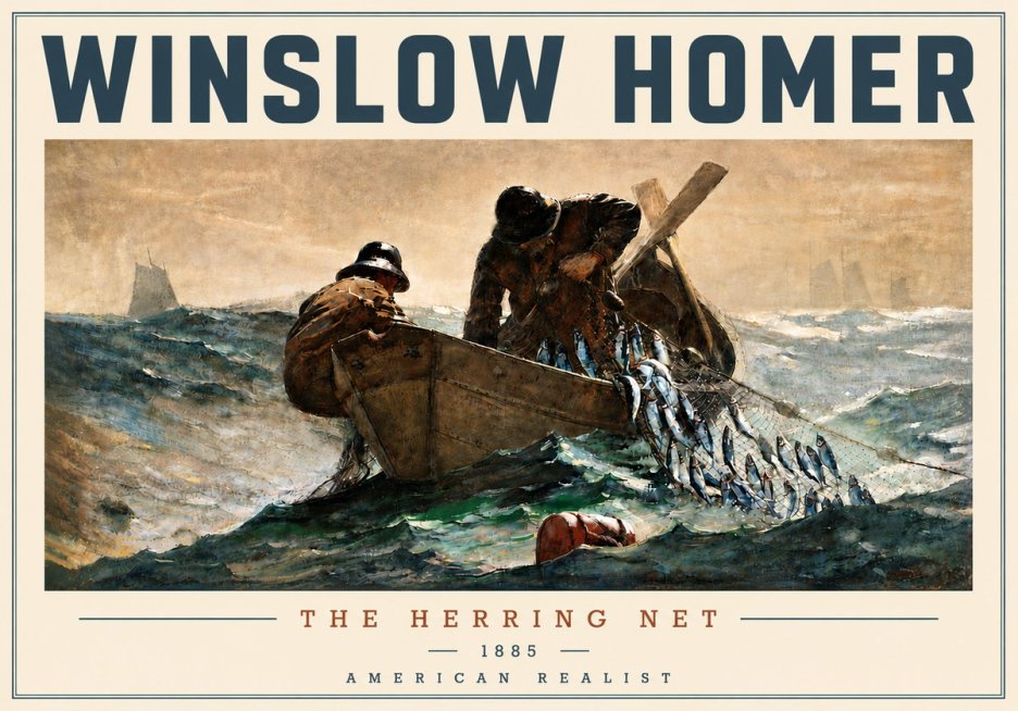 Winslow Homer The Herring Net I No5 - Poszter