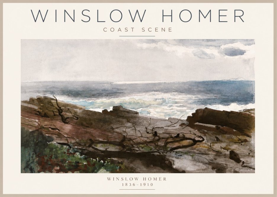 Winslow Homer Coast Scene No3 - Poszter