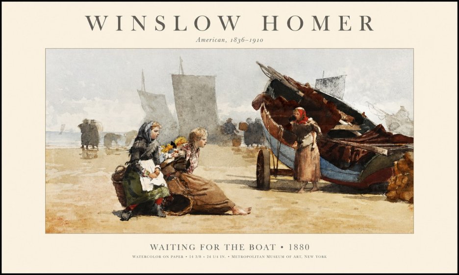 Winslow Homer Waiting for the Boat No1 - Poszter