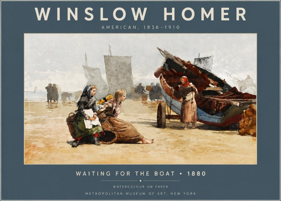 Winslow Homer Waiting for the Boat No2 - Poszter