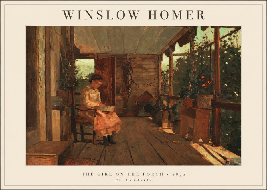 Winslow Homer The Girl on the Porch No1 - Poszter