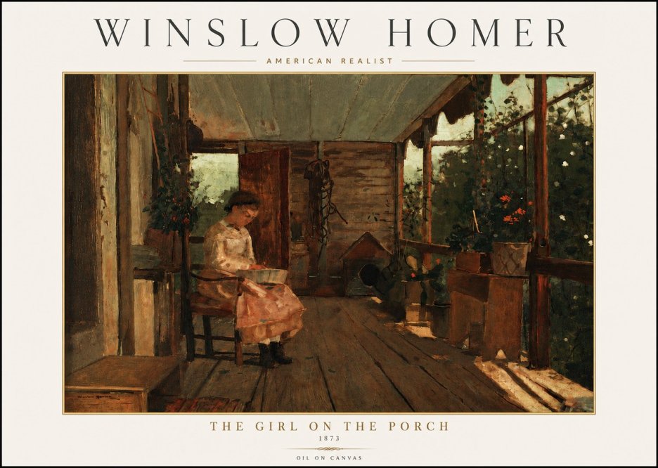 Winslow Homer The Girl on the Porch No4 - Poszter