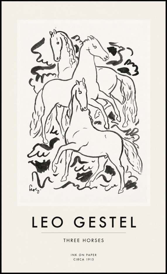 Leo Gestel Three Horses No1 - Poszter