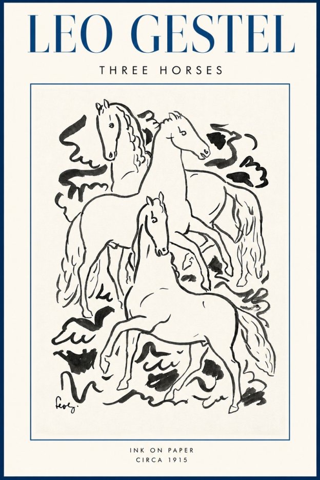 Leo Gestel Three Horses No2 - Poszter