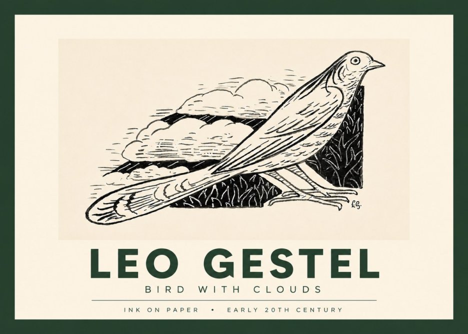 Leo Gestel Bird with Clouds No4 - Poszter