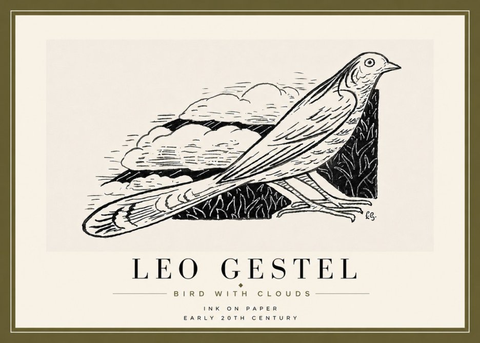 Leo Gestel Bird with Clouds No6 - Poszter