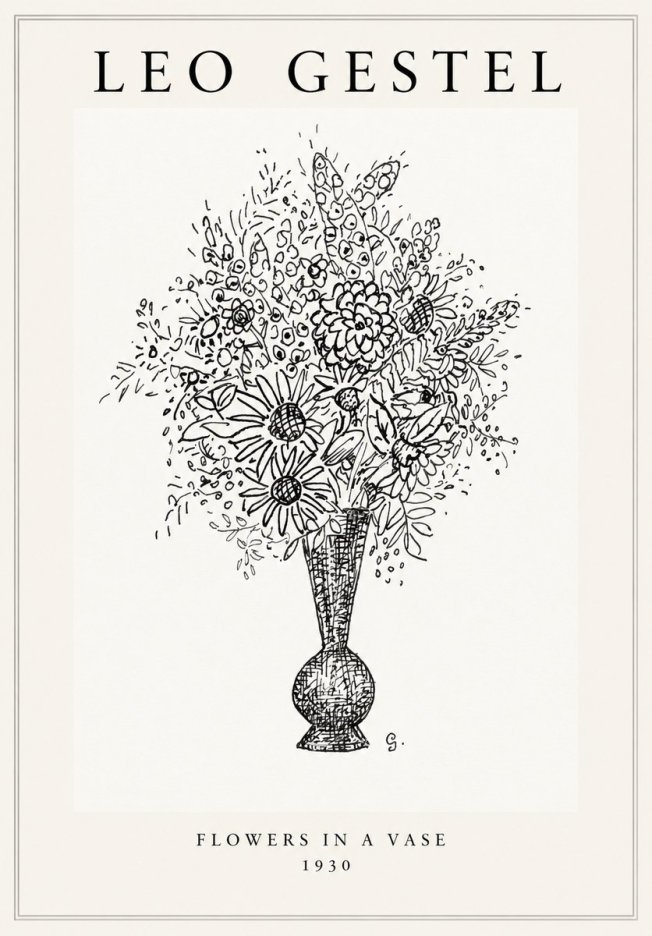 Leo Gestel Flowers in a Vase No1 - Poszter