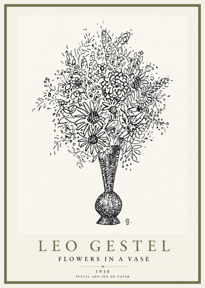 Leo Gestel Flowers in a Vase No3 - Poszter