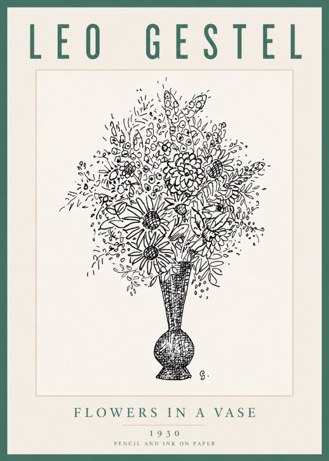 Leo Gestel Flowers in a Vase No5 - Poszter