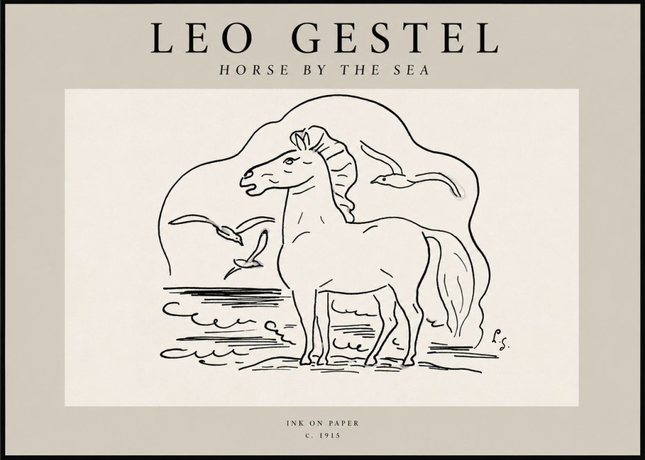 Leo Gestel Horse by the Sea No2 - Poszter