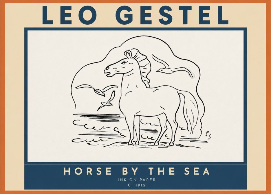 Leo Gestel Horse by the Sea No3 - Poszter