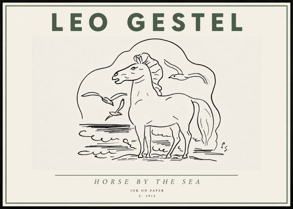 Leo Gestel Horse by the Sea No4 - Poszter