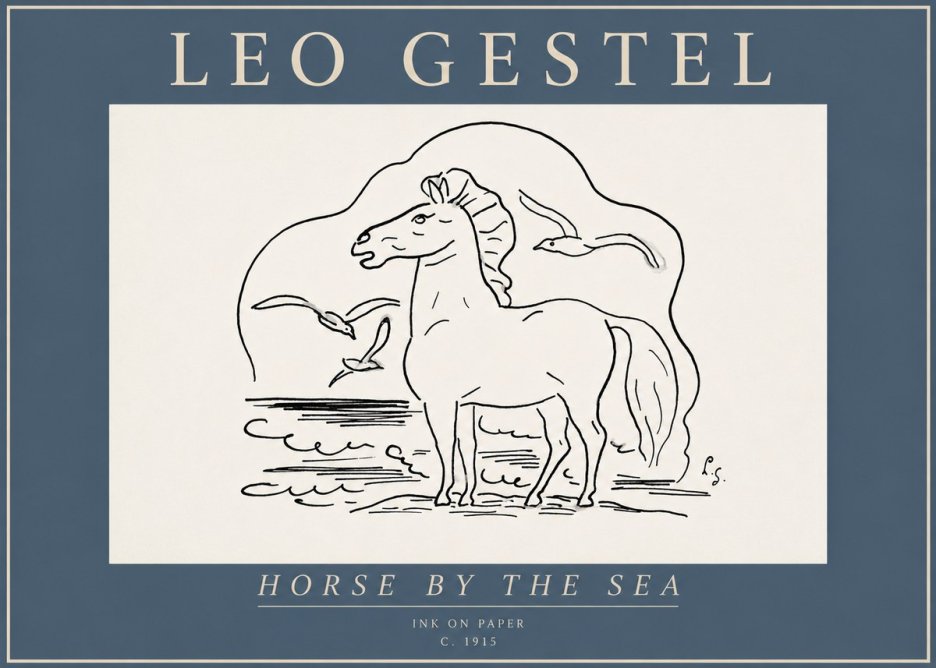 Leo Gestel Horse by the Sea No6 - Poszter