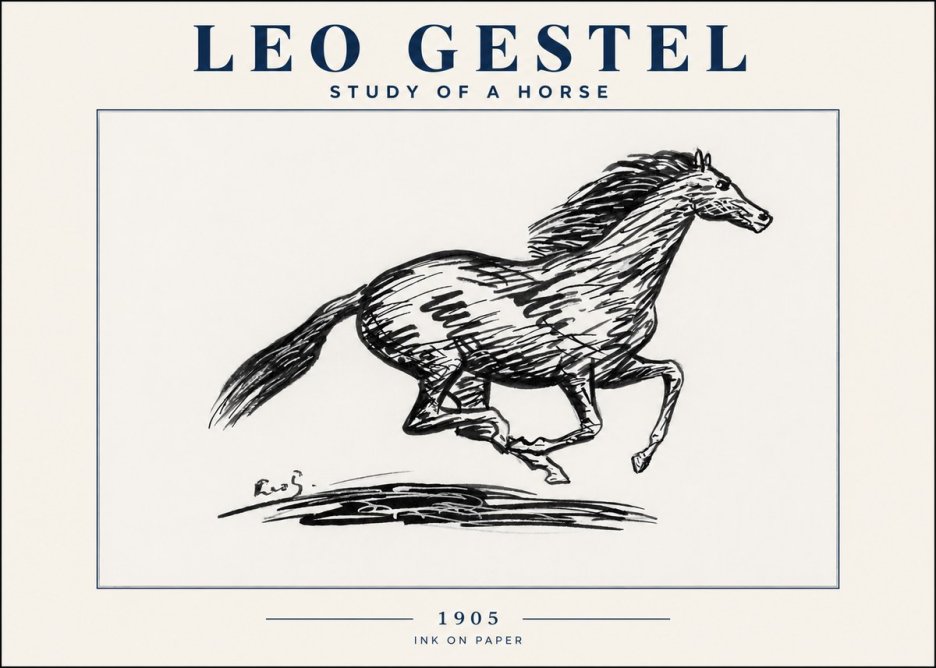 Leo Gestel Study of a Horse No4 - Poszter