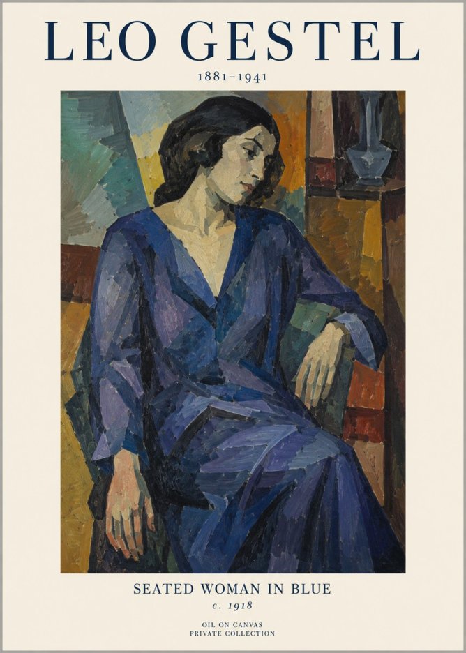 Leo Gestel Seated Woman in Blue No1 - Poszter