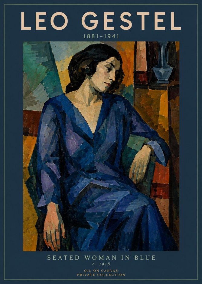 Leo Gestel Seated Woman in Blue No3 - Poszter
