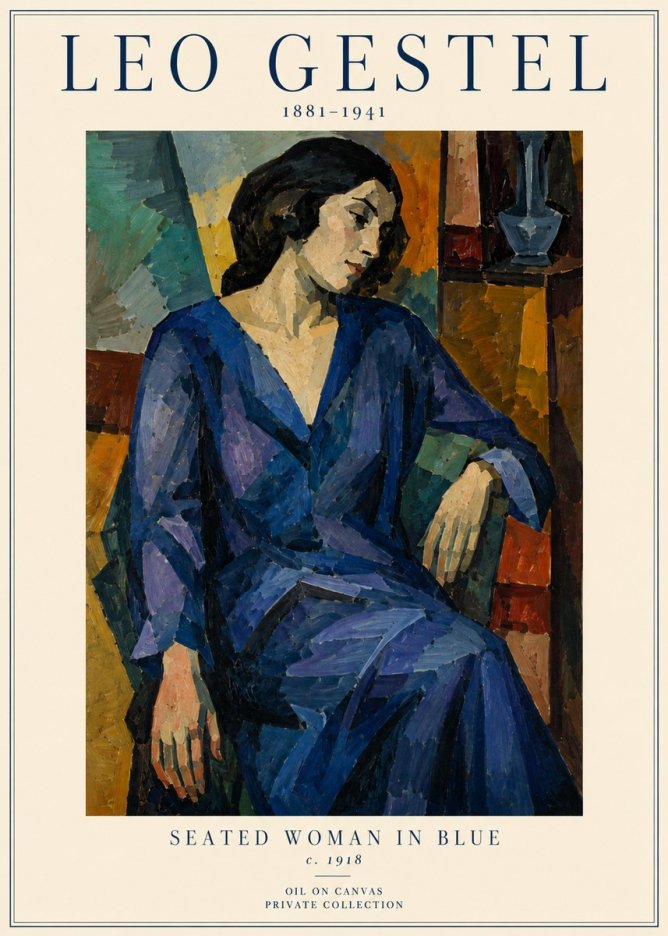 Leo Gestel Seated Woman in Blue No4 - Poszter