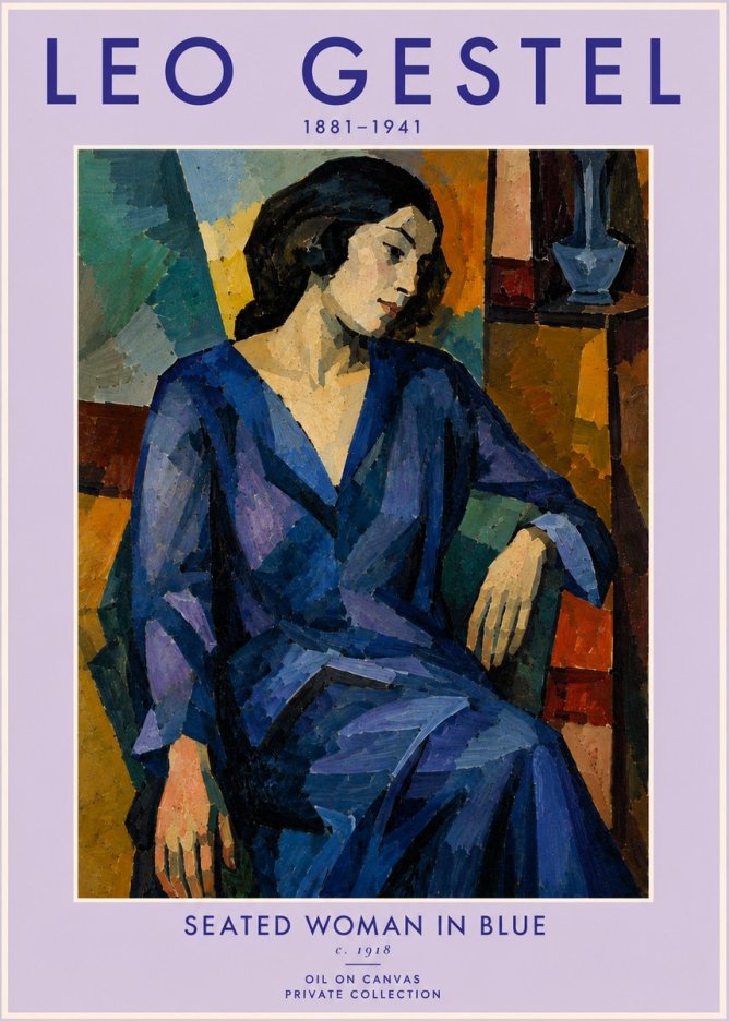 Leo Gestel Seated Woman in Blue No5 - Poszter