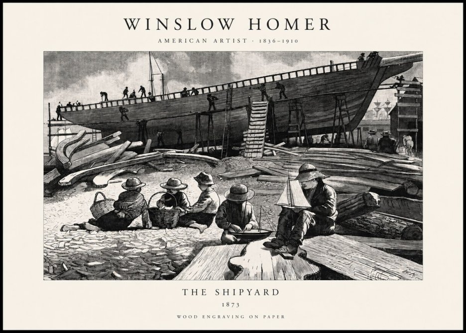 Winslow Homer The Shipyard No1 - Poszter