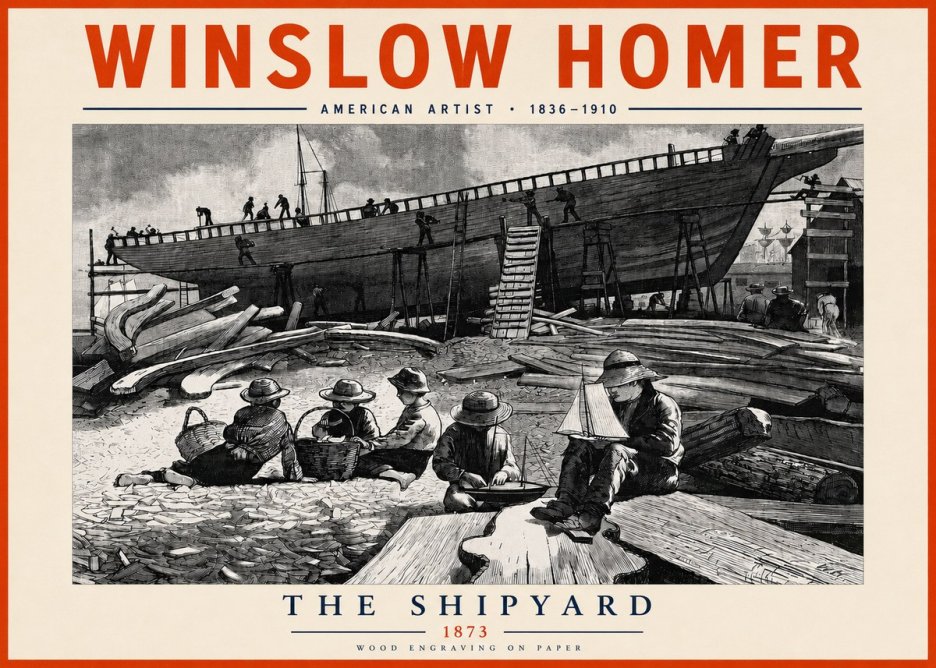 Winslow Homer The Shipyard No3 - Poszter