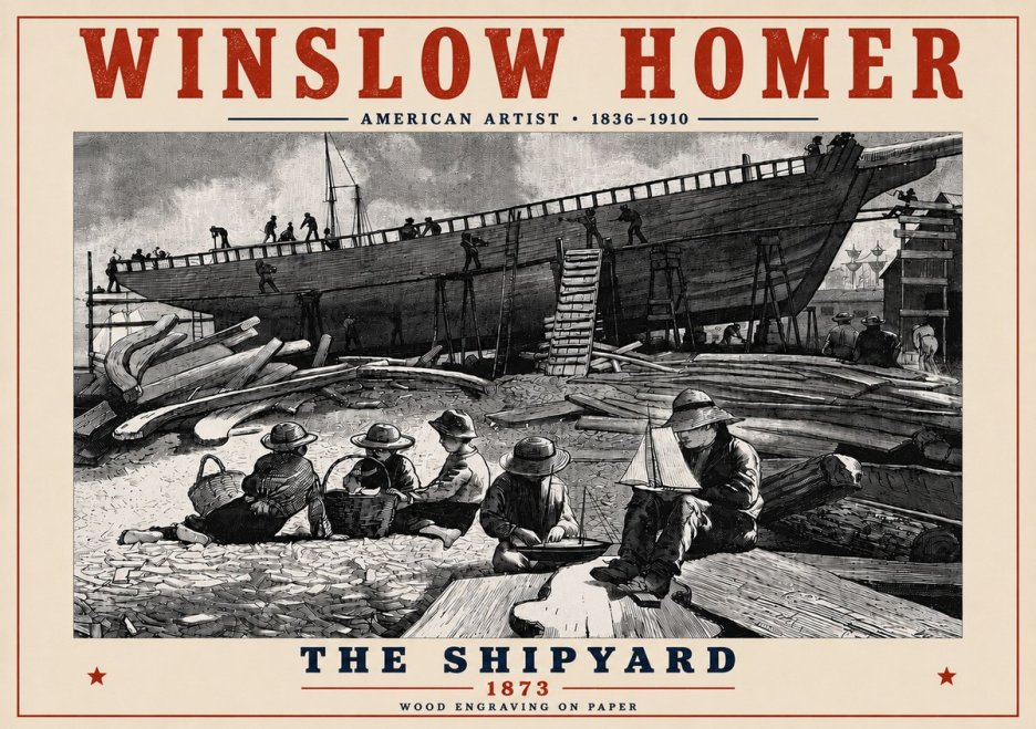 Winslow Homer The Shipyard No6 - Poszter