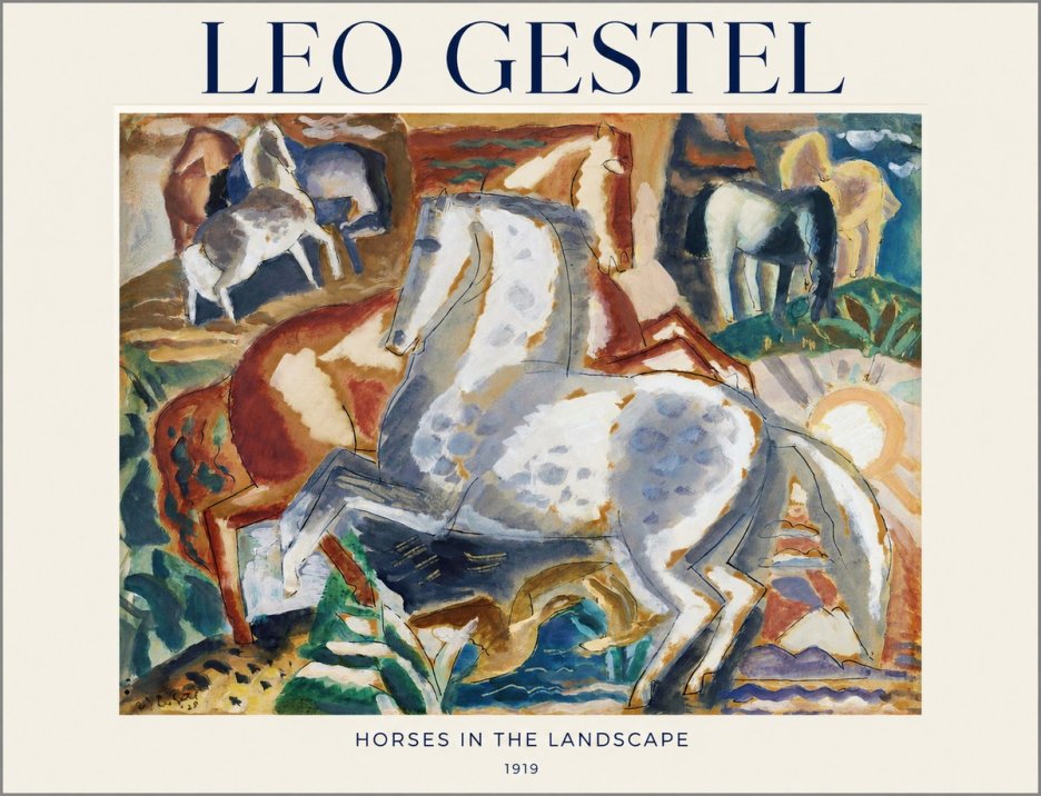 Leo Gestel Horses in the Landscape No1 - Poszter