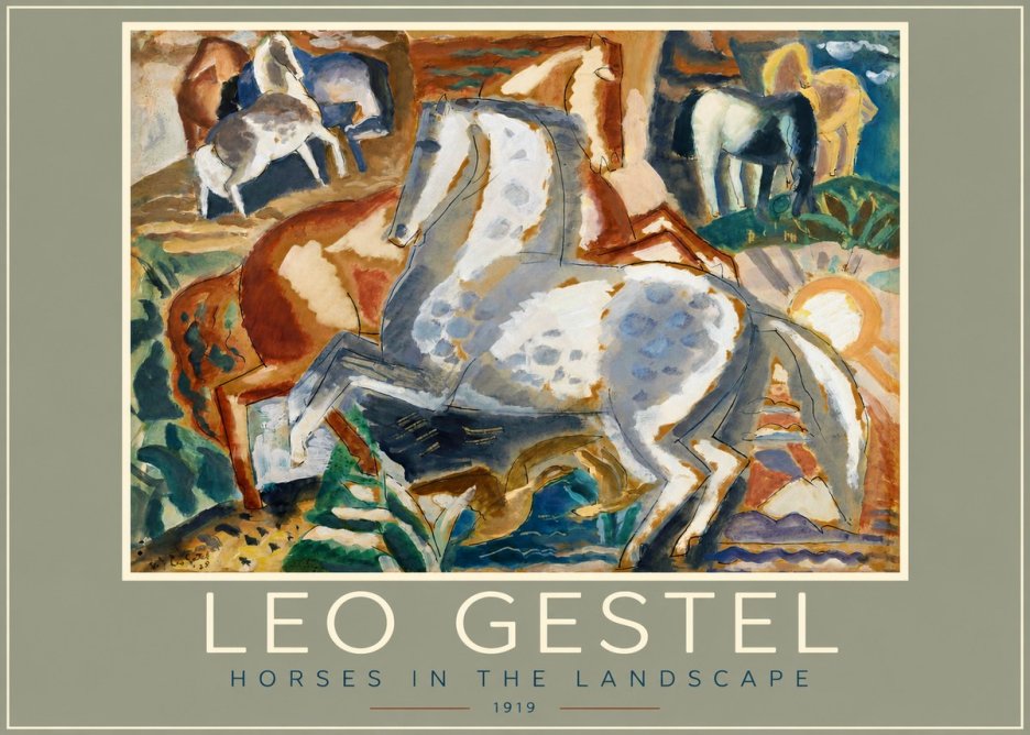 Leo Gestel Horses in the Landscape No2 - Poszter