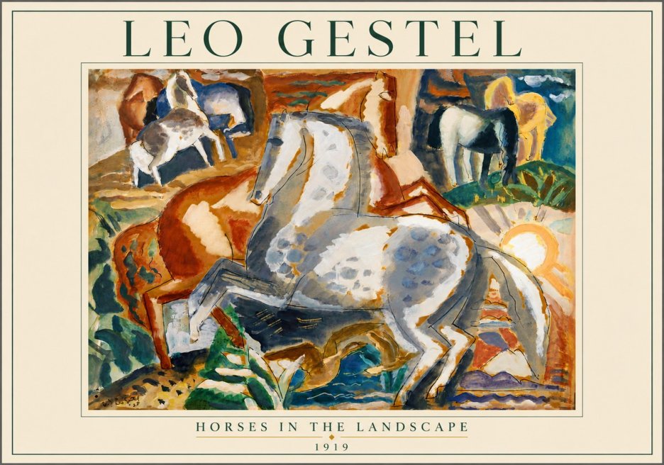 Leo Gestel Horses in the Landscape No4 - Poszter