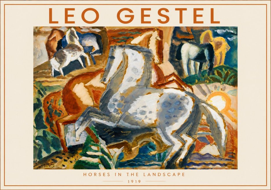 Leo Gestel Horses in the Landscape No6 - Poszter