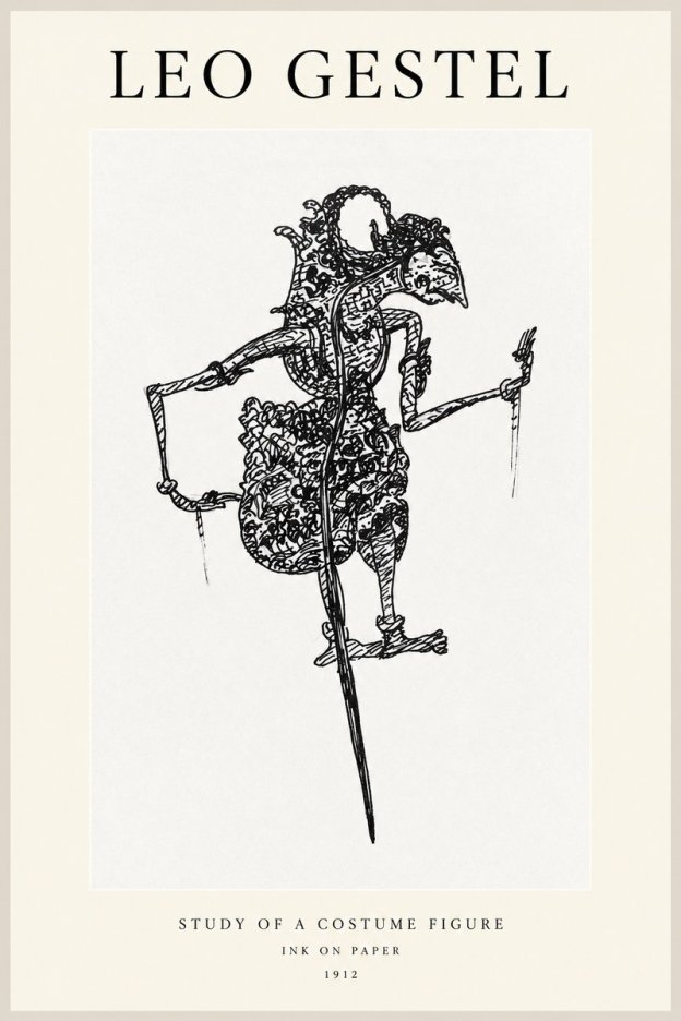 Leo Gestel Study of a Costume Figure No1 - Poszter