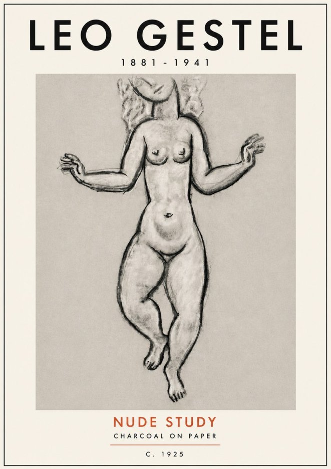 Leo Gestel Nude Study No5 - Poszter