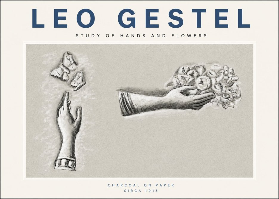 Leo Gestel Study of Hands and Flowers No3 - Poszter