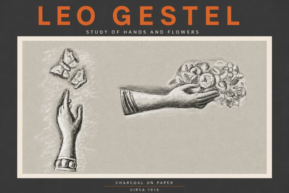 Leo Gestel Study of Hands and Flowers No6 - Poszter