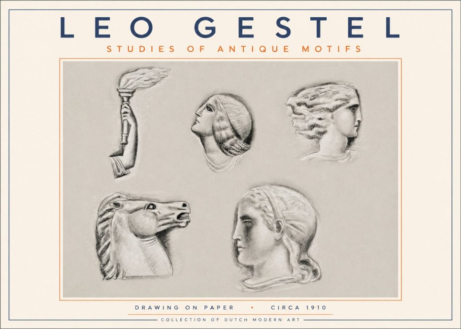 Leo Gestel Studies of Antique Motifs No3 - Poszter