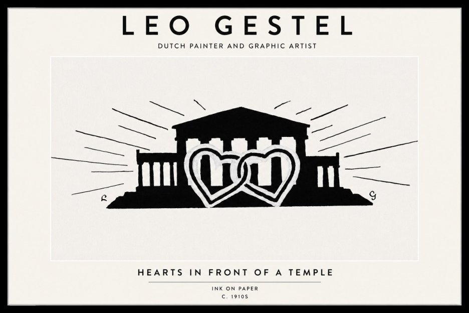 Leo Gestel Hearts in Front of a Temple No1 - Poszter