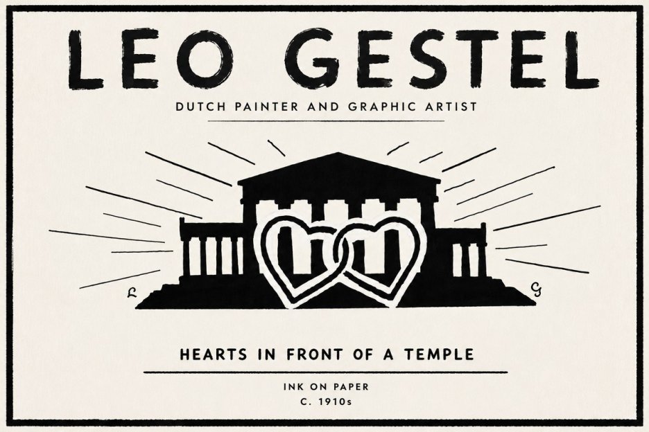 Leo Gestel Hearts in Front of a Temple No6 - Poszter