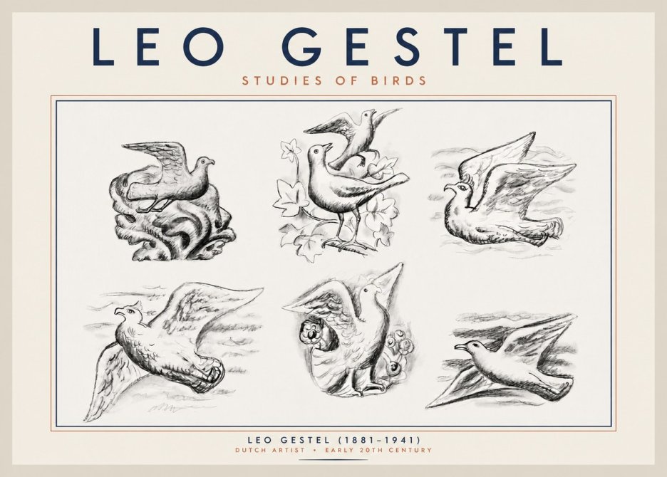 Leo Gestel Studies of Birds No2 - Poszter