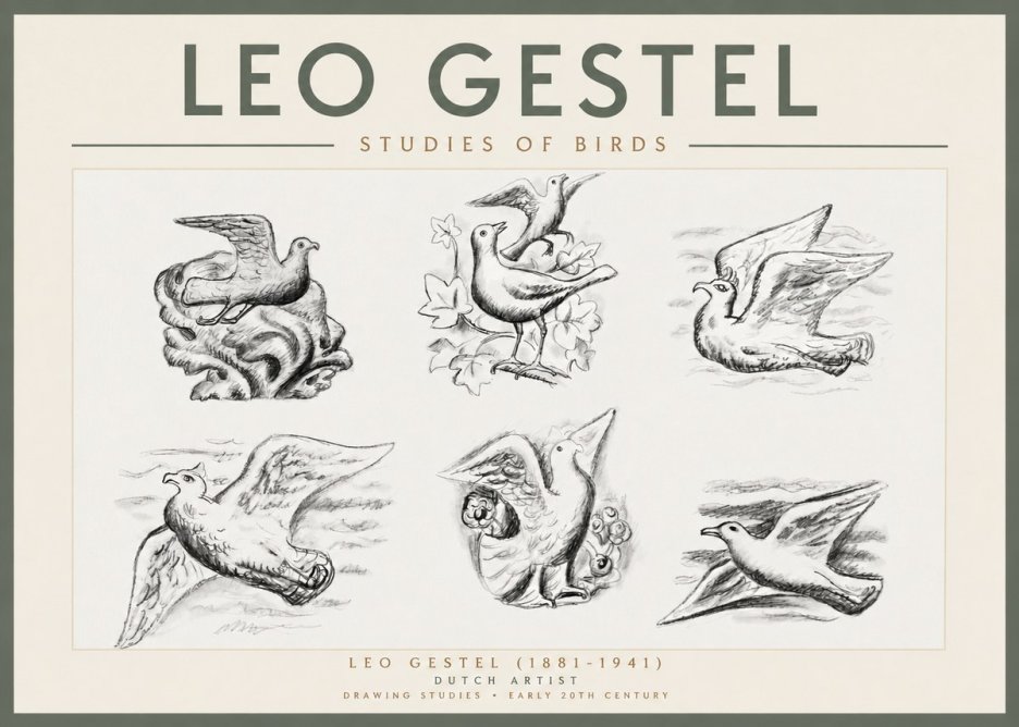Leo Gestel Studies of Birds No3 - Poszter