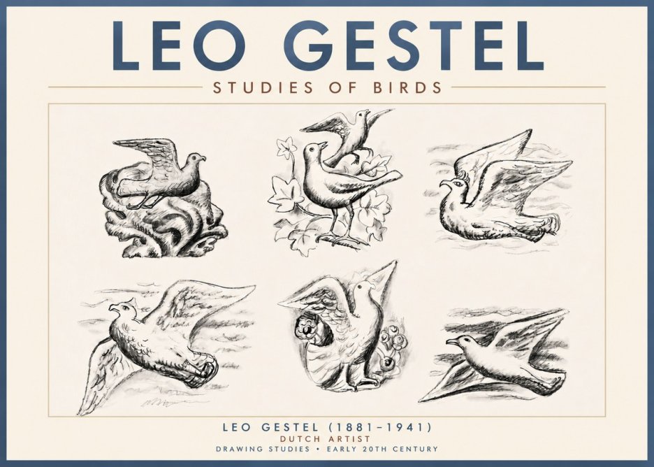 Leo Gestel Studies of Birds No4 - Poszter