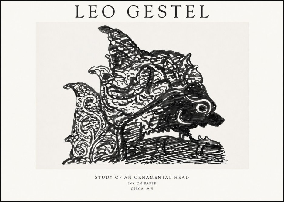 Leo Gestel Study of an Ornamental Head No1 - Poszter