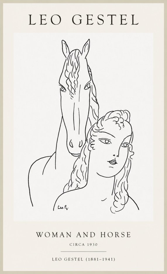 Leo Gestel Woman and Horse No1 - Poszter
