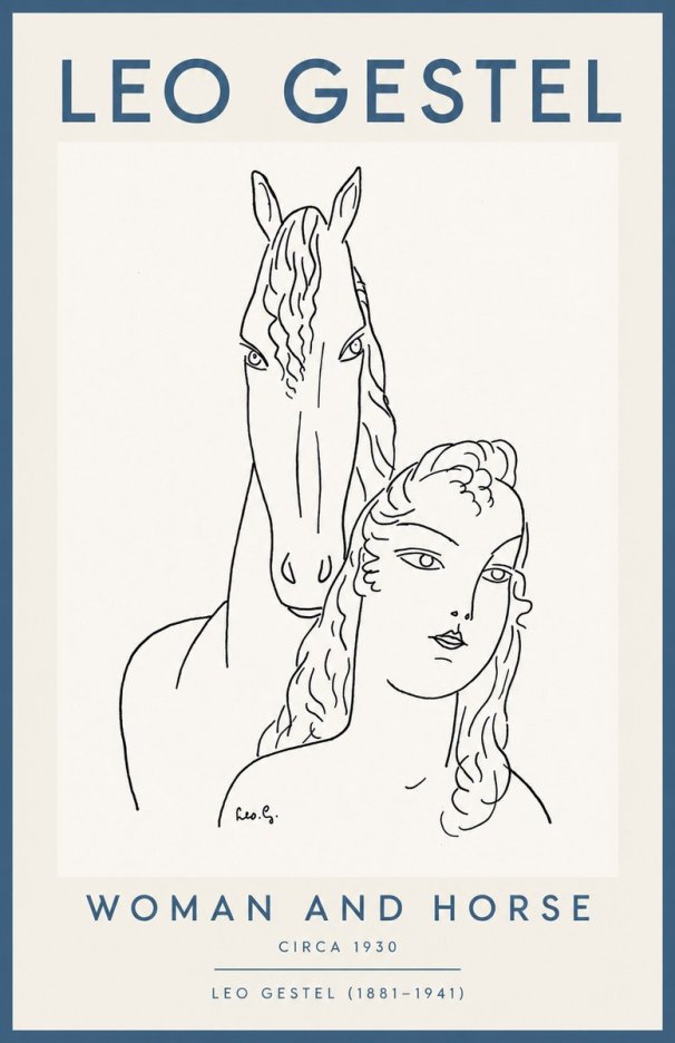 Leo Gestel Woman and Horse No2 - Poszter