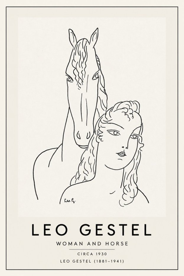 Leo Gestel Woman and Horse No3 - Poszter